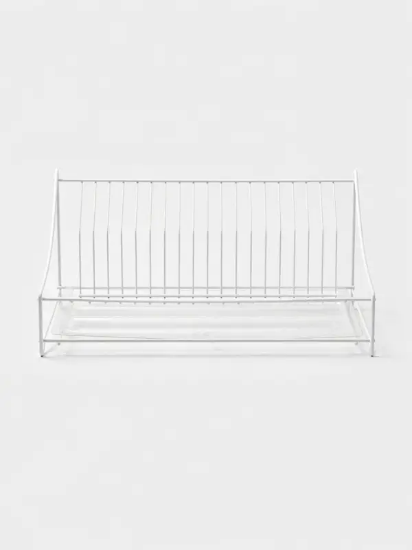 Сушилка для посуды с поддоном, 38&times;17.5&times;23.5 см, белая