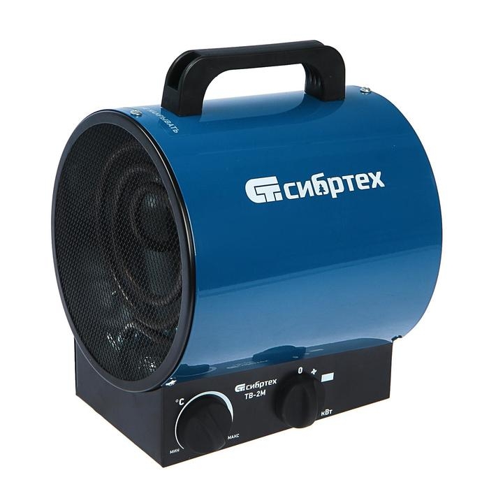Тепловая пушка  Тепловая пушка "СИБРТЕХ" ТВ-2М, электрическая, 2 кВт, до 20 м2, 230 В, защита от перегрева