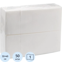 Салфетки бумажные д/столовых прибор.конвертAIRLAID 32x40см бел50шт/уп 58201