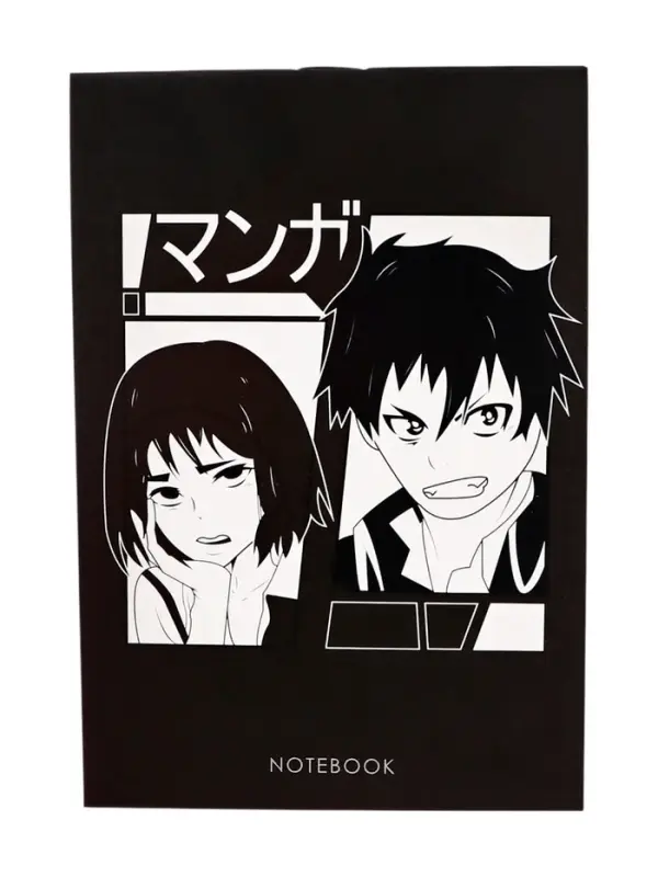 Блокнот А6, 24 листа в клетку на скрепке "Анимэ", обложка мелованный картон, блок офсет, МИКС