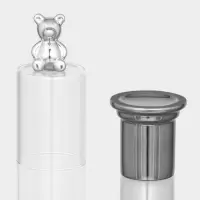 Подставка под зубочистки с крышкой &laquo;Стильный мишка&raquo;, 7&times;7&times;15 см, керамика