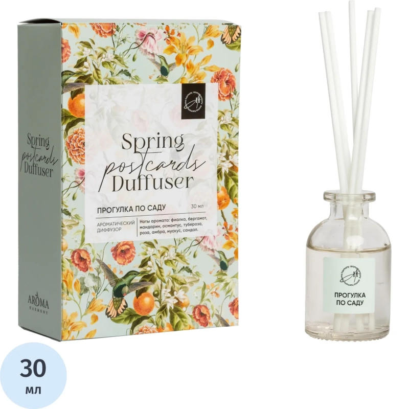 Аромадиффузор - открытка, 30 мл Прогулка по саду AH-04018