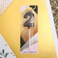 Свеча для торта, цифра «2», 11,5 х 2,3 см