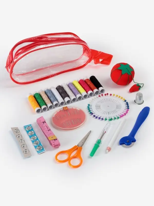 Швейный набор, 74 предмета, в сумочке ПВХ, МИКС