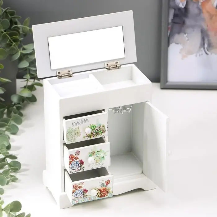 Шкатулка дерево  Шкатулка дерево "Велосипед с цветами у Эйфелевой башни" 18,5х16х8 см