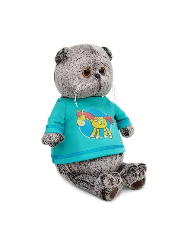 Мягкая игрушка Мягкая игрушка "Кот Басик в лонгсливе с лошадкой", 22 см Ks22-295