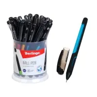 Ручка шариковая Berlingo. Color Zone stick, синий стержень, узел 0.7 мм, прорезиненный корпус, МИКС