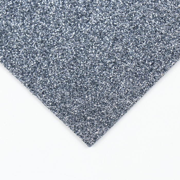 Фоамиран глиттерный 2 мм, 50х50 см, тёмно-серый Фоамиран глиттерный 2 мм, 50х50 см, тёмно-серый