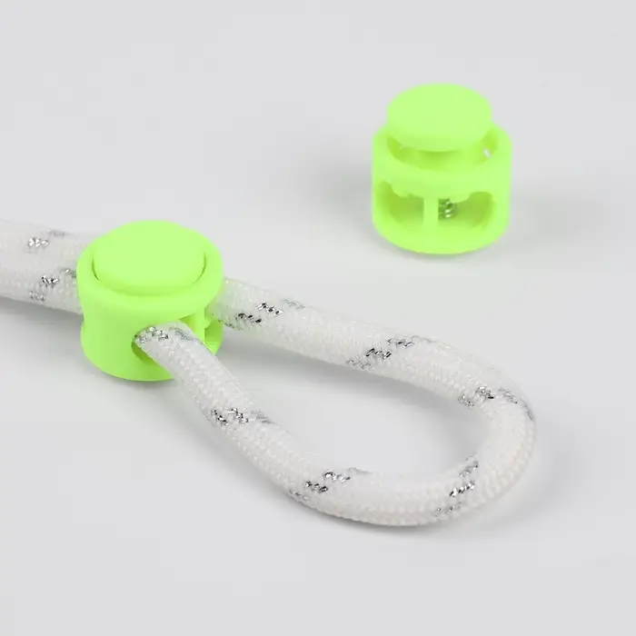 Набор для шнурков, d=5 мм, фиксатор и наконечник, 2 пары, салатовый Набор для шнурков, d=5 мм, фиксатор и наконечник, 2 пары, салатовый