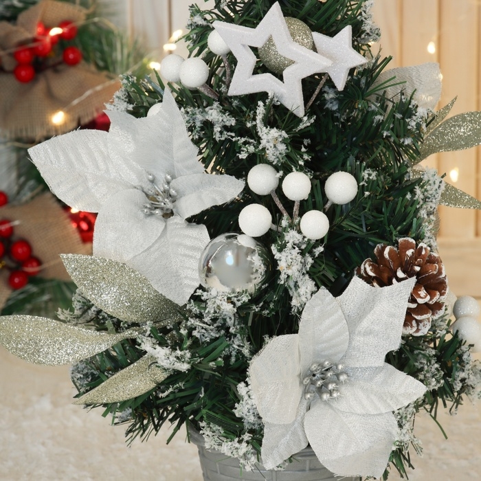 Ёлка декор Ёлка декор "Пуансетия белая" 36х19 см