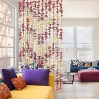 Штора - занавеска декоративная &laquo;Листики&raquo;, 90&times;168 см, зигзаг, 12 нитей, кофейная