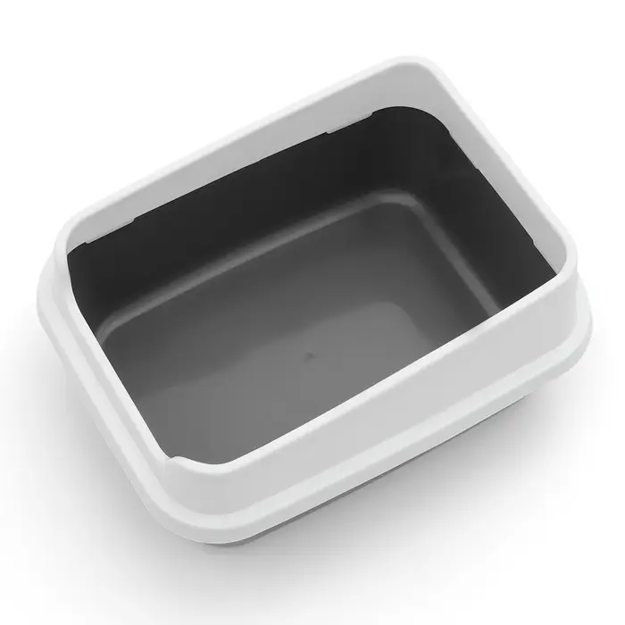 Туалет для кошек &laquo;Сима Люкс&raquo;, 30&times;39&times;19 см, с бортом, пластик, серый, тёмно-серый