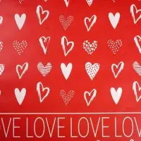 Бумага упаковочная глянцевая двухсторонняя &laquo;С любовью&raquo;, 70 х 100 см