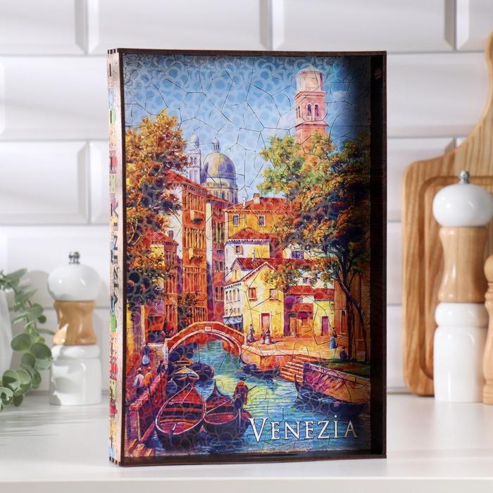 Поднос с ручками Поднос с ручками "Венеция", деревянный, 30х20х4,5см