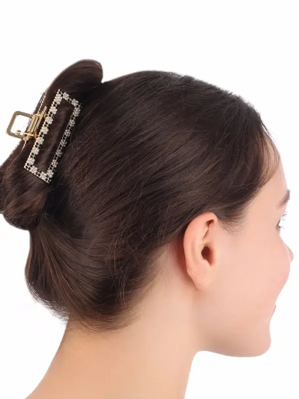 Крабик для волос &laquo;Флора&raquo;, прямой, 7 см, золото