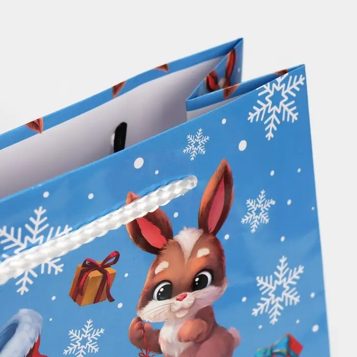 Пакет подарочный новогодний ламинированный «Счастье рядом», ML 21 х 25 х 8 см