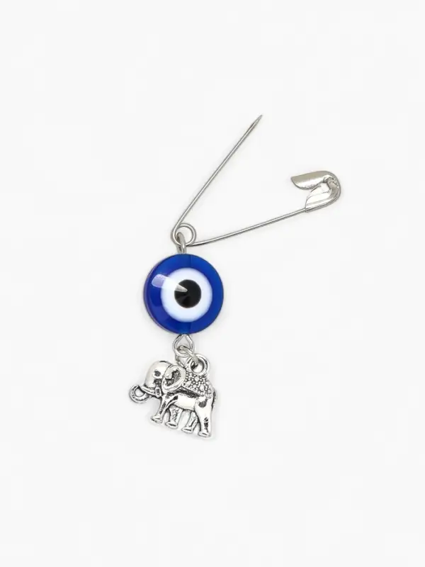 Булавка-оберег «Для уверенности в себе», 2.2 см, бело-синяя в серебре