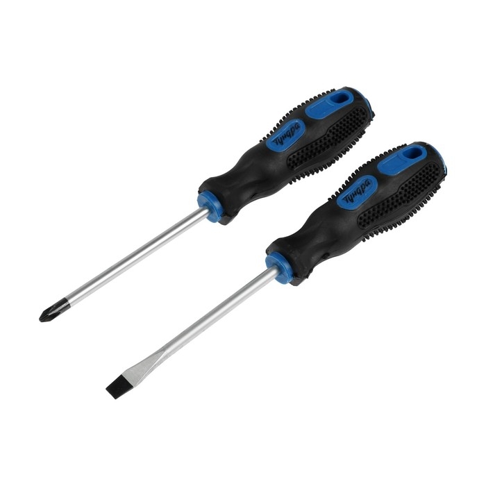 Набор отверток ТУНДРА, сатин, магнит, двухкомпонентные рукоятки, PH2/SL6 х 100 мм, 2 шт. Набор отверток ТУНДРА, сатин, магнит, двухкомпонентные рукоятки, PH2/SL6 х 100 мм, 2 шт.