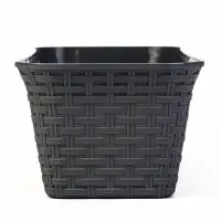 Ящик балконный для цветов &laquo;Ротанг&raquo;, 13 л, 43&times;20&times;14.5 см, с дренажной вставкой, пластиковый, серый