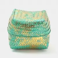 Корзинка плетёная &laquo;Голден мини&raquo;, 19&times;19&times;14 см, голубая