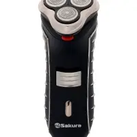 Электробритва Sakura SA-5414BK, АКБ, сеточная, 3 плавающие головки, триммер, чёрная Электробритва Sakura SA-5414BK, АКБ, сеточная, 3 плавающие головки, триммер, чёрная