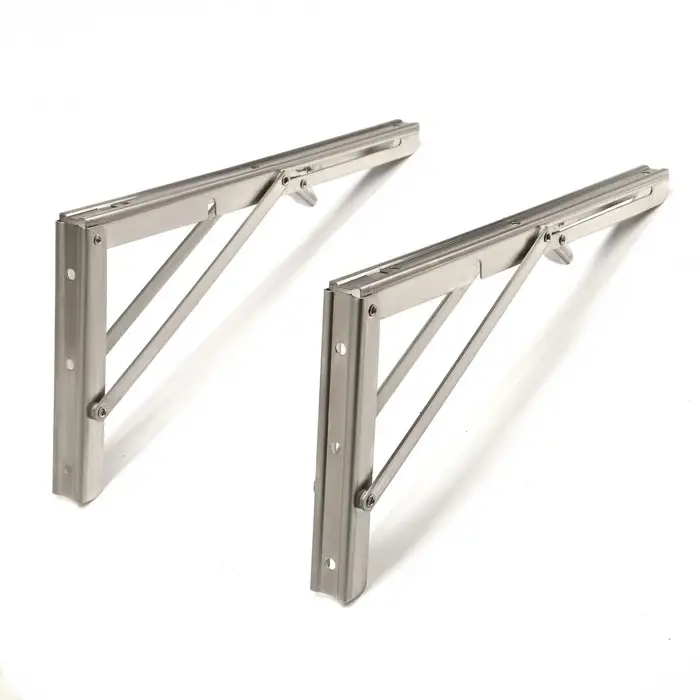 Кронштейн складной для столов и полок ТУНДРА, 2 шт., длина 350 мм, нержавеющая сталь