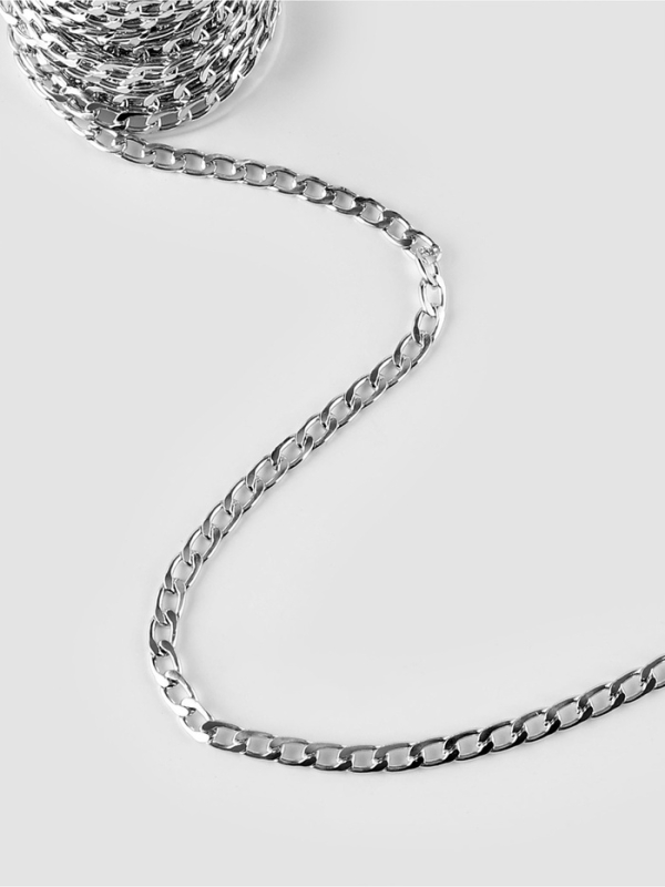 Цепочка алюминий плоская 11*6,5мм 10±0,5м серебряный АУ