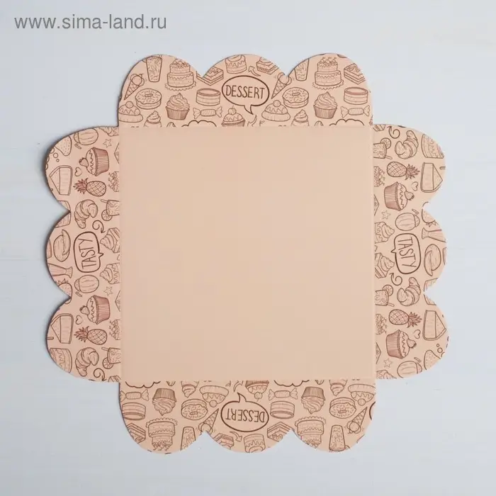 Коробка для печенья, кондитерская упаковка с PVC крышкой, Desert, 10.5 х 10.5 х 3 см