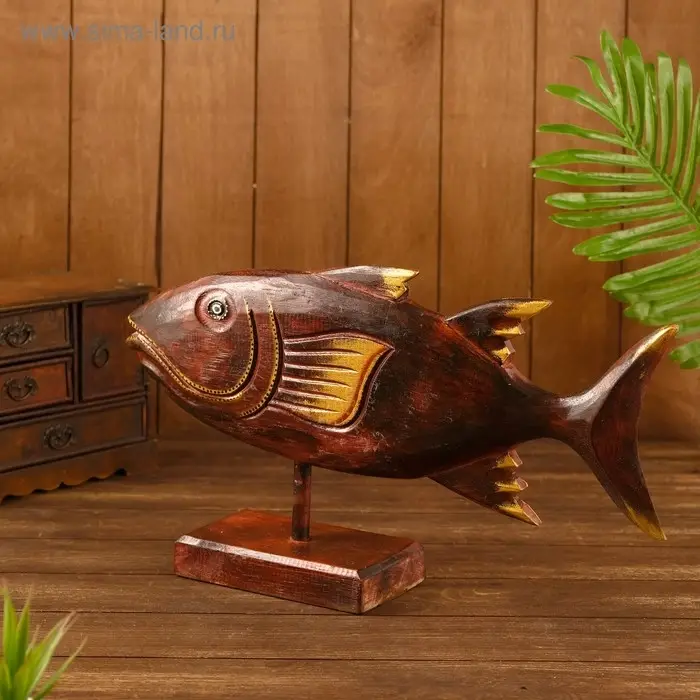 Сувенир на подставке «Рыба», 30×8×22 см, дерево