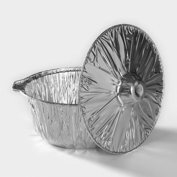 Казан форма для запекания (кастрюля с крышкой) из фольги, 3,5 л Казан форма для запекания (кастрюля с крышкой) из фольги, 3,5 л