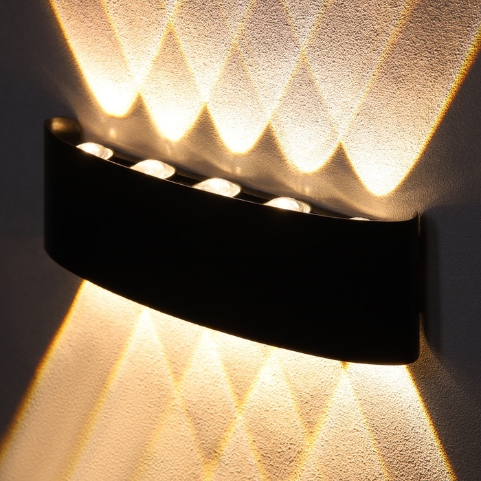 Светильник фасадный  Светильник фасадный "Полусфера", FSD-099, 10 Вт, 3000К, 5 лучей, IP65, 220 В, металл, черный   10085