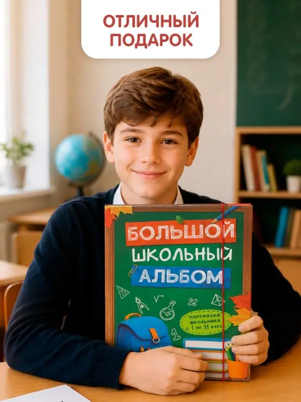 Книга-папка &laquo;Большой школьный альбом&raquo; с наклейками