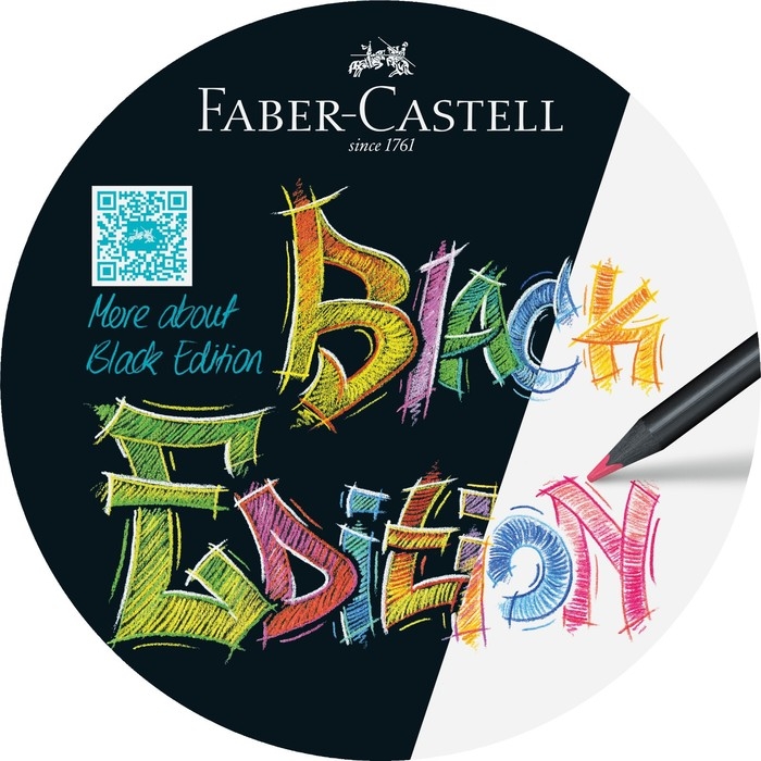 Карандаши цветные Faber-Castell Black Edition 12 цветов, cверхмягкий грифель, трехгранные, чёрное дерево, в картонной коробке, 116412 Карандаши цветные Faber-Castell Black Edition 12 цветов, cверхмягкий грифель, трехгранные, чёрное дерево, в картонной коробке, 116412