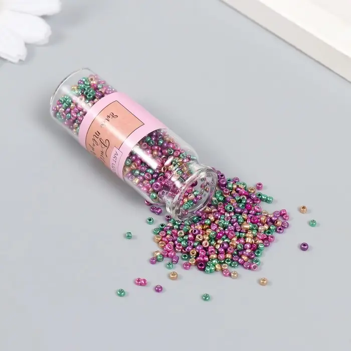 Бисер 12/0 в бутылочке  Бисер 12/0 в бутылочке "Королевский фиолетовый" металлик 20 гр 6х2х2 см