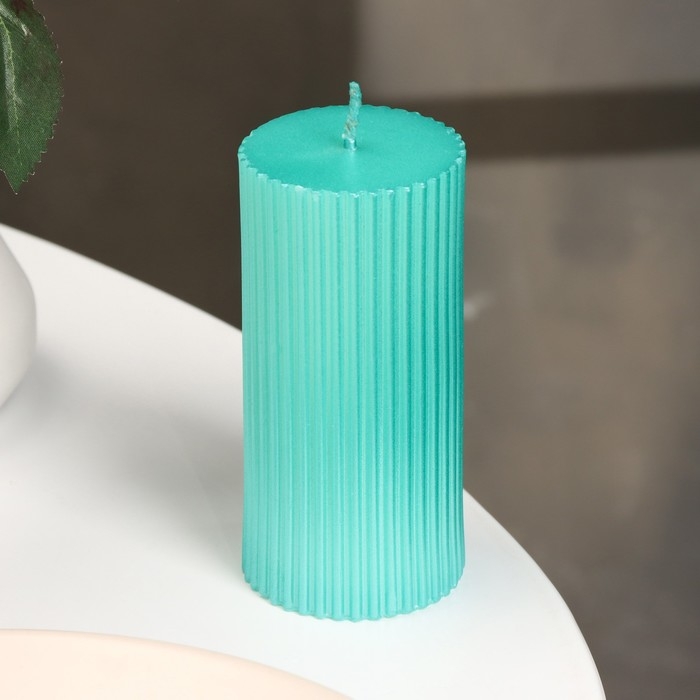 Свеча-цилиндр с гранями, 5х10см, тиффани, металлик, 6 ч Свеча-цилиндр с гранями, 5х10см, тиффани, металлик, 6 ч