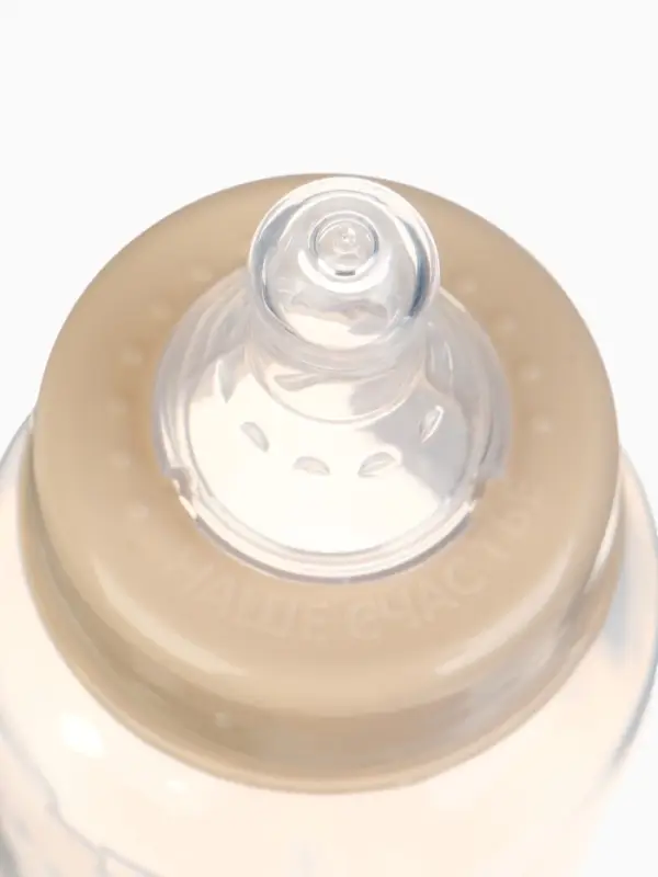 Бутылочка для кормления Bear 150 мл, цилиндр, бежевый Mum&Baby