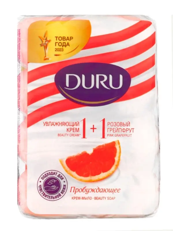 Крем-мыло DURU 1+1 Розовый грейпфрут 4*80 гр.,