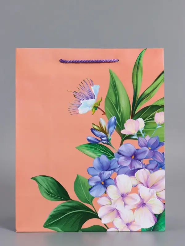 Пакет подарочный "Цветы эмоций" ламинированный 26 х 12 х 32 см