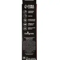 Набор карандашей чернографитных Calligrata. Classic, 12 штук, HB, с ластиком, трёхгранные, пластиковые, чёрный корпус