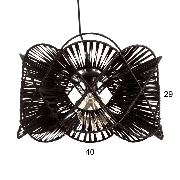 Светильник потолочный из ротанга Светильник потолочный из ротанга "Бесконечность" 1х120Вт, Е27, 40х40х25 см, чёрный