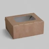 Коробка складная, с окном, крафтовая, 9×7×4 см
