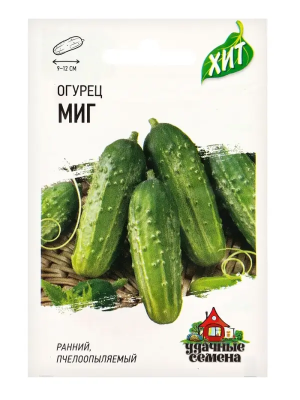 Семена Огурец Семена Огурец "Миг", раннеспелый, пчелоопыляемый, 0,3 г серия ХИТ х3