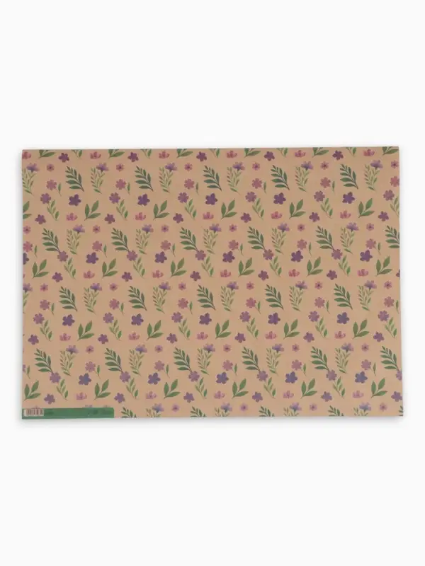 Бумага упаковочная крафт &laquo;Сиреневые цветы&raquo;, 50&times;70 см