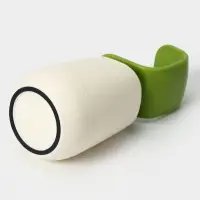 Дозатор для мыла Доляна, 350 мл, 19&times;8&times;8 см, белый/зелёный