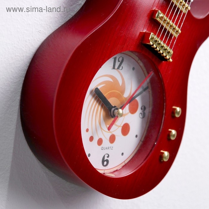 Часы настенные интерьерные детские Часы настенные интерьерные детские "Гитара", дискретный ход, 11 х 38 см, циферблат 9 см