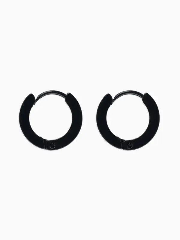 Серьги кольца чёрные QF &laquo;Нео&raquo;, d=1.4 см
