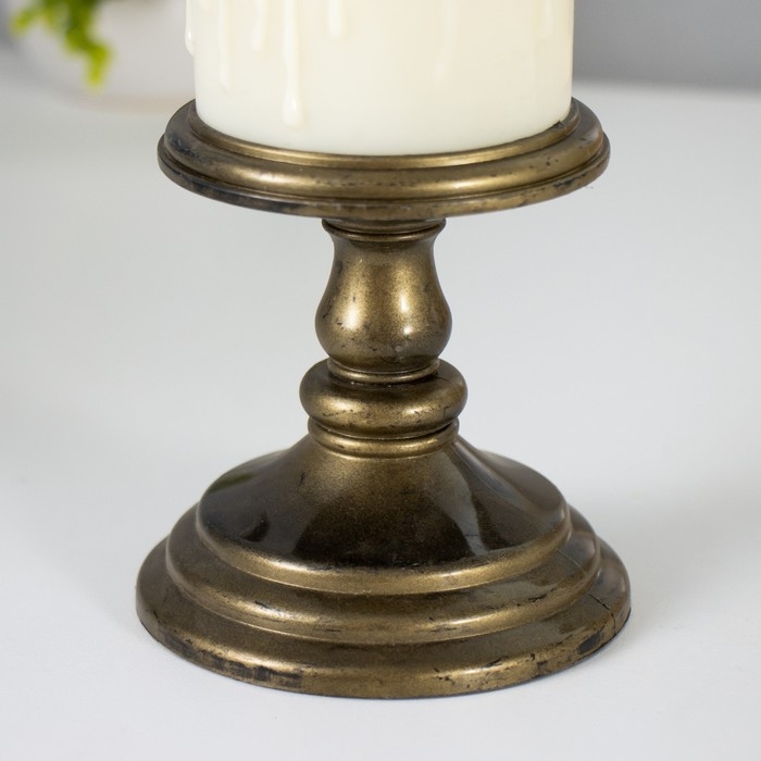 Ночник Ночник "Свеча на подсвечнике" LED от батареек бронза 10,5х10,5х28 см