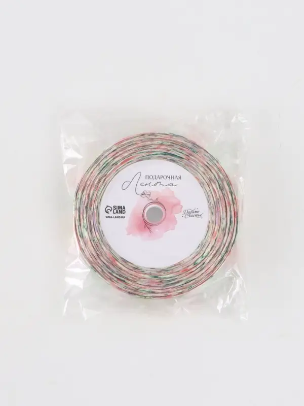 Лента атласная &laquo;Нежные пионы&raquo;, 1.5&times;22.5 (&plusmn; 1) м, разноцветная