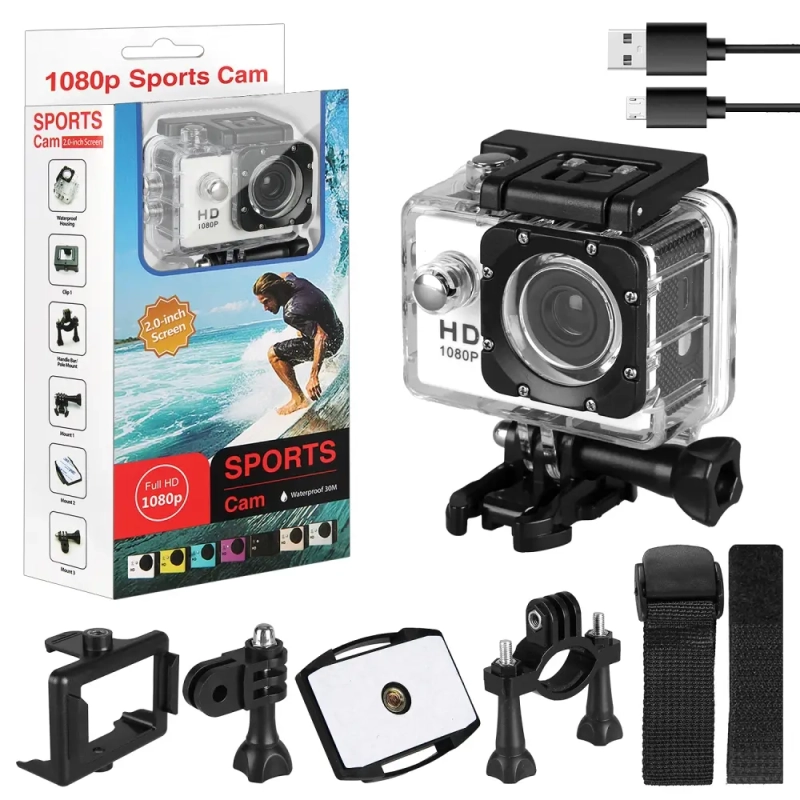 Экшен камера D600 белая