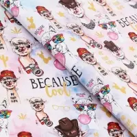 Бумага глянцевая односторонняя с золотым лаком "Клёвая лама", 2 листа, 0,5 х 0,7 м